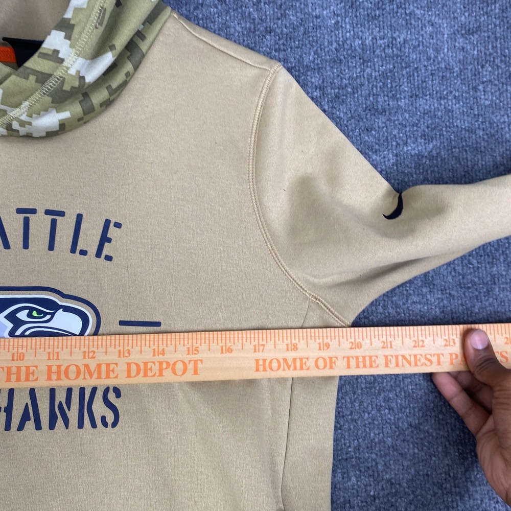 Nike Seattle Seahawks Salute to Service Hoodie Tan Camo Medium AT7936-297 - Picture 6 of 8